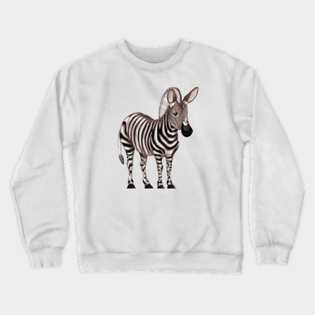 Cute Quagga Drawing Crewneck Sweatshirt by Play Zoo